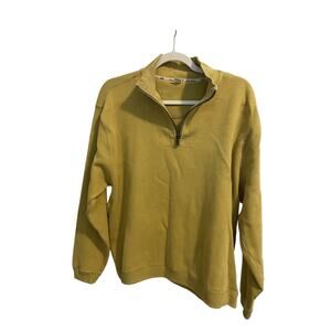 Tommy Bahama Men’s S Cotton Blend Sweater Yellow 1/4 Zip